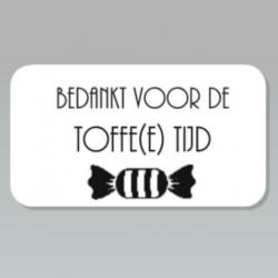 Stickers bedankt voor de toffe tijd 60x30mm - 24 stuks