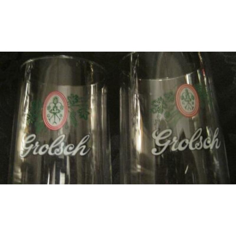Grolsch bierglazen op voet