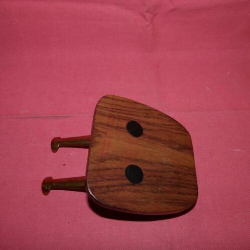 Teak Houten Pijpen rek jaren 50 , met koper.