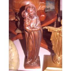 Antiek religieus duo in bronze 11 en 14 cm