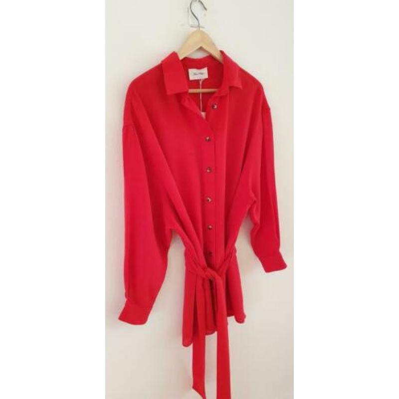 American vintage lange blouse rood nieuw