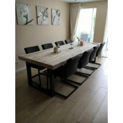 Steigerhouten tafels eettafels op Industriële X en U poten !