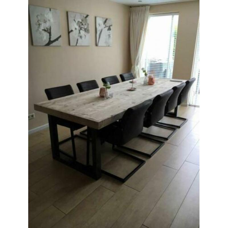 Steigerhouten tafels eettafels op Industriële X en U poten !