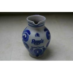 Keuls aardewerk vaas/karaf 1 liter met opschrift Rapp’s