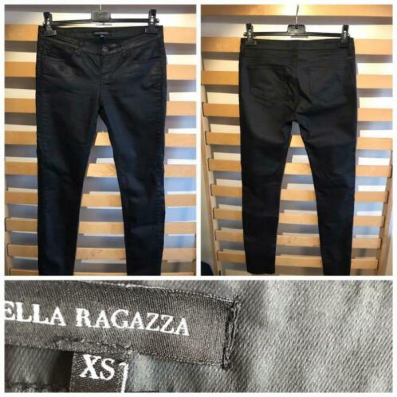 Stoere zwart gecoate broek van Bella Ragazza xs