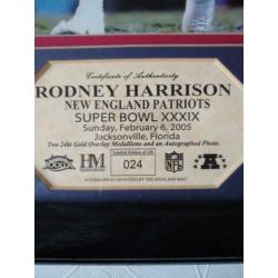 Gesigneerde foto van NFL speler Rodney Harrison