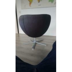 Draai fauteuil zwart stof
