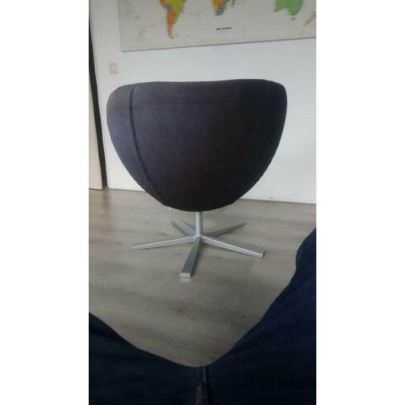 Draai fauteuil zwart stof