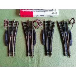 Fleischmann 4x wissel 6045 (=4x 6044 met aandrijving) - H0