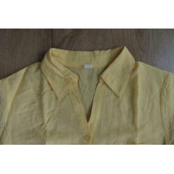 Blouse 42 geel korte mouw