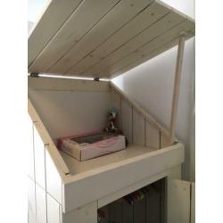 Kinderkledingkast met klep whitewash