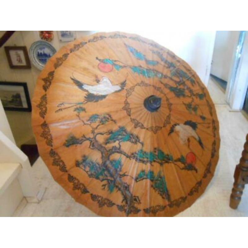 0741 Indonesische parasol van rijstpapier 90 cm doorsnede