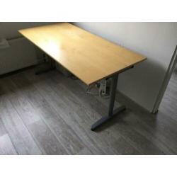 Ikea bureau, blad & onderstel, bekant, hoogteverst. 80x160