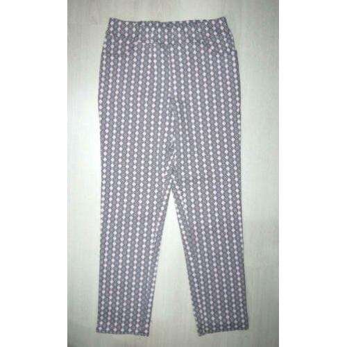 MONA LISA stretch pantalon, broek, roze - wit - zwart Mt. 40