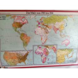 mooie kaart van de wereld tussen 1783 en 1914