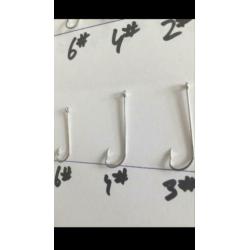 Langsteel haken paling haken 50 stuks €3,75 maat t/m 10#- 1#