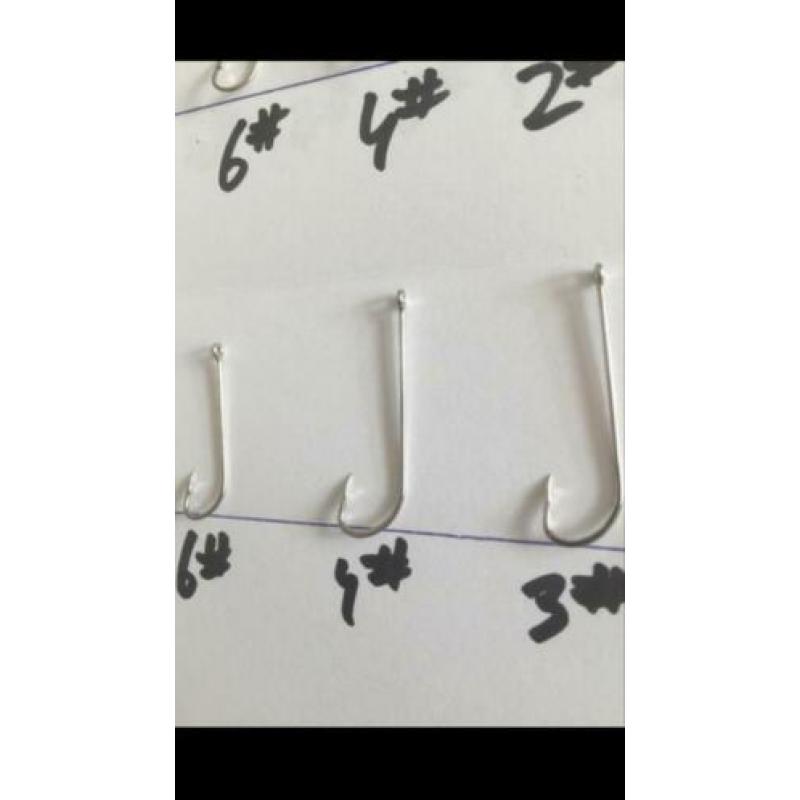 Langsteel haken paling haken 50 stuks €3,75 maat t/m 10#- 1#
