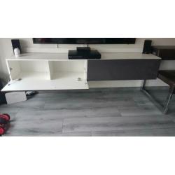 Zwevend Hoogglans Grijs TV meubel 200x38x30 cm 4 vakken