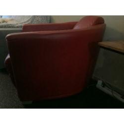 Lederen rode fauteuil