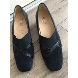 Hassia prachtige pumps loafers blauw suède leer gevoerd 40.5