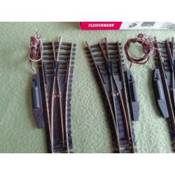 Fleischmann 4x wissel 6045 (=4x 6044 met aandrijving) - H0