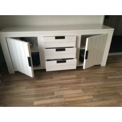 Dressoir hout wit, stoer en landelijk 200x80x45