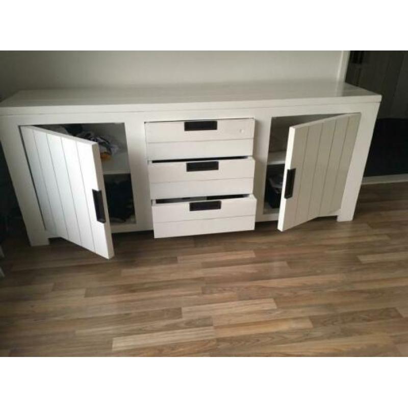 Dressoir hout wit, stoer en landelijk 200x80x45