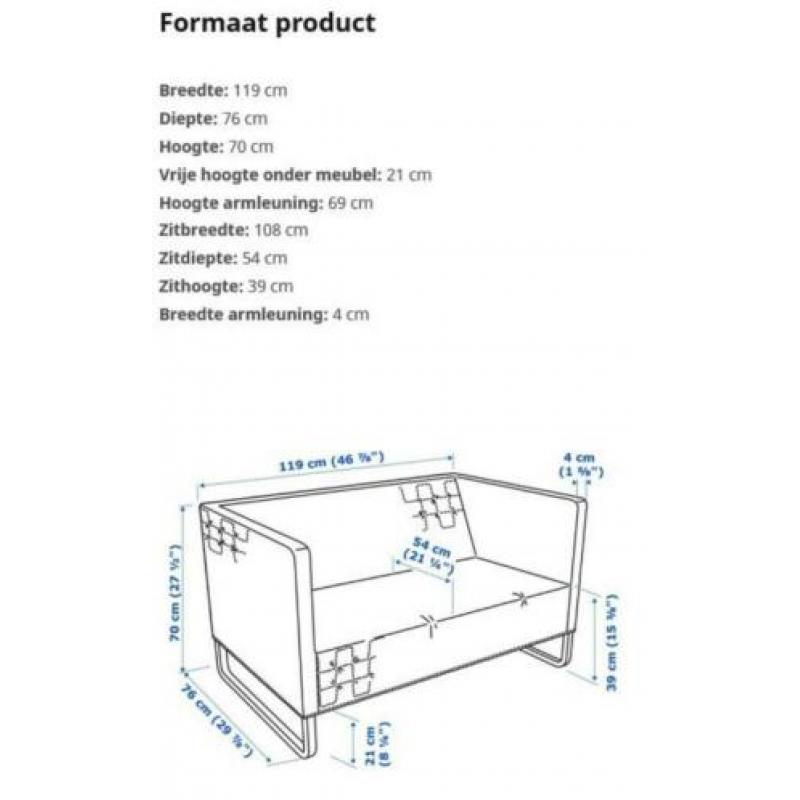Ikea Knopparp 2-zitsbank lichtgrijs Zo Goed Als Nieuw!