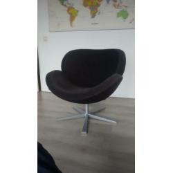 Draai fauteuil zwart stof