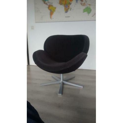 Draai fauteuil zwart stof