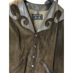 Suede leren vintage jas jasje