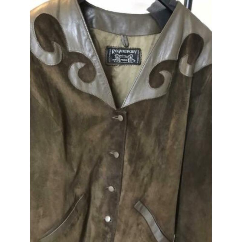 Suede leren vintage jas jasje