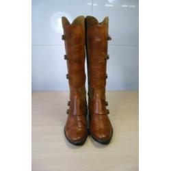 Soft & Light leder suède cognac hoge laarzen mt 5,5 = 38,5