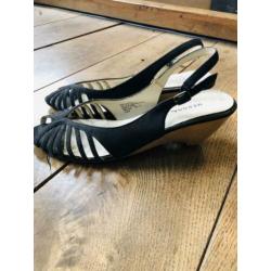Sling backs, maat 41, zwart