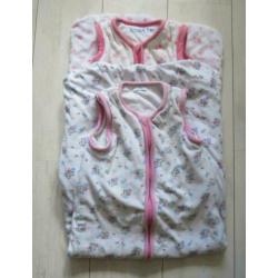 2 stuks zomer babyslaapzak maat 86 - 104 roze
