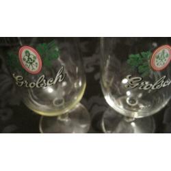 Grolsch bierglazen op voet