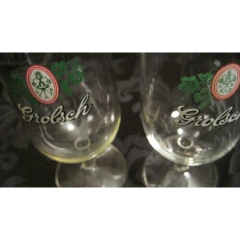 Grolsch bierglazen op voet