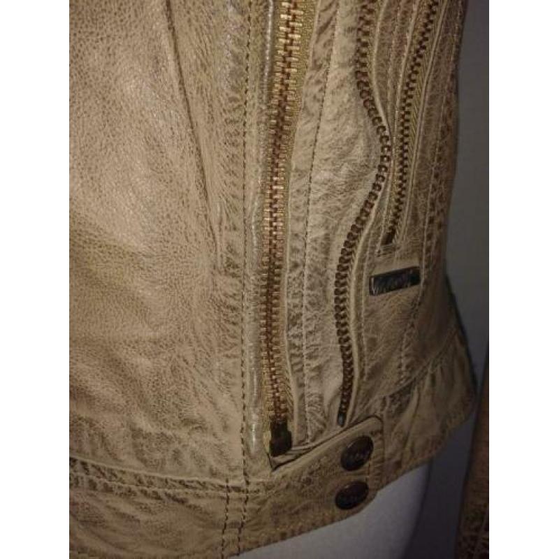 Nieuw leren jasje Maze taupe kleur, maat S / 36