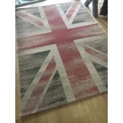 Vloerkleed vintage 120x170 vlag rood wit blauw