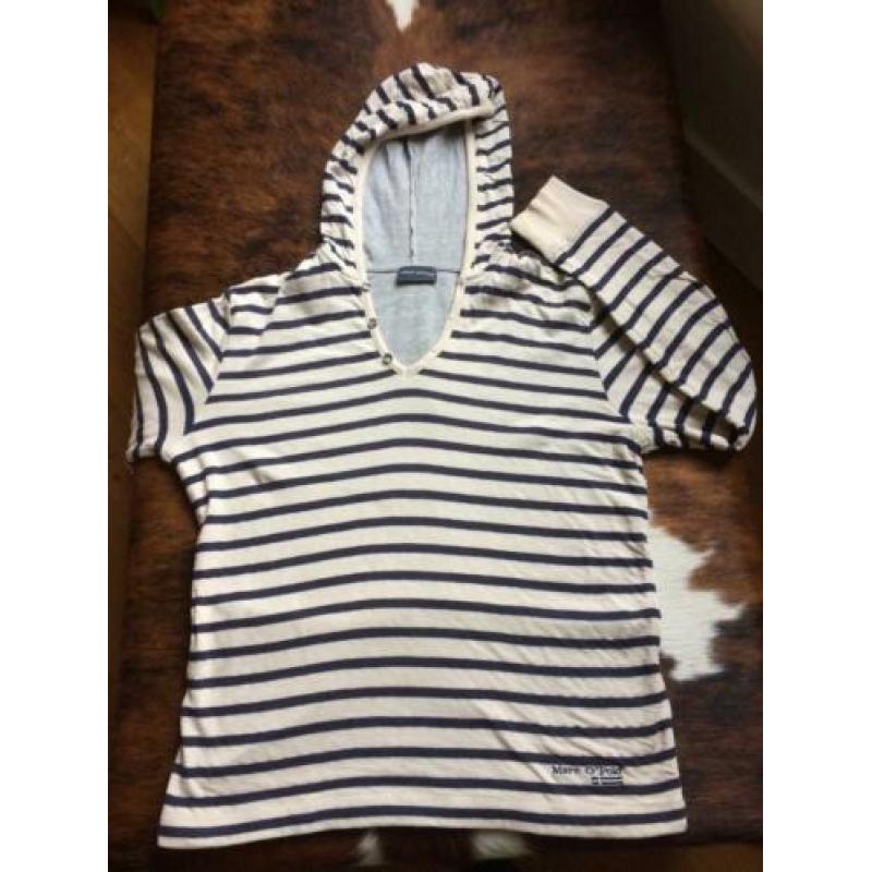 trui - hoodie - Marc O' Polo - maat M - blauw / écru Bretons