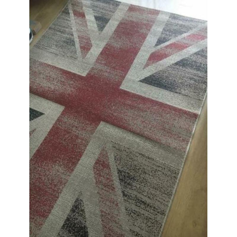 Vloerkleed vintage 120x170 vlag rood wit blauw