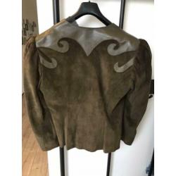Suede leren vintage jas jasje