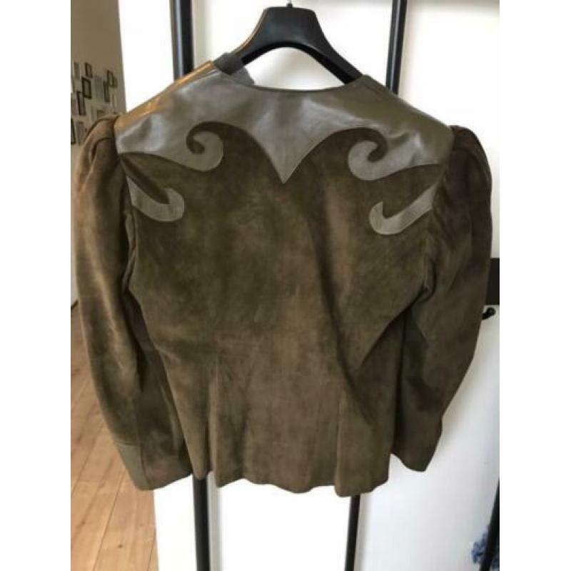 Suede leren vintage jas jasje