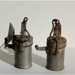 Oude carbidlamp - mijnwerkerslamp.