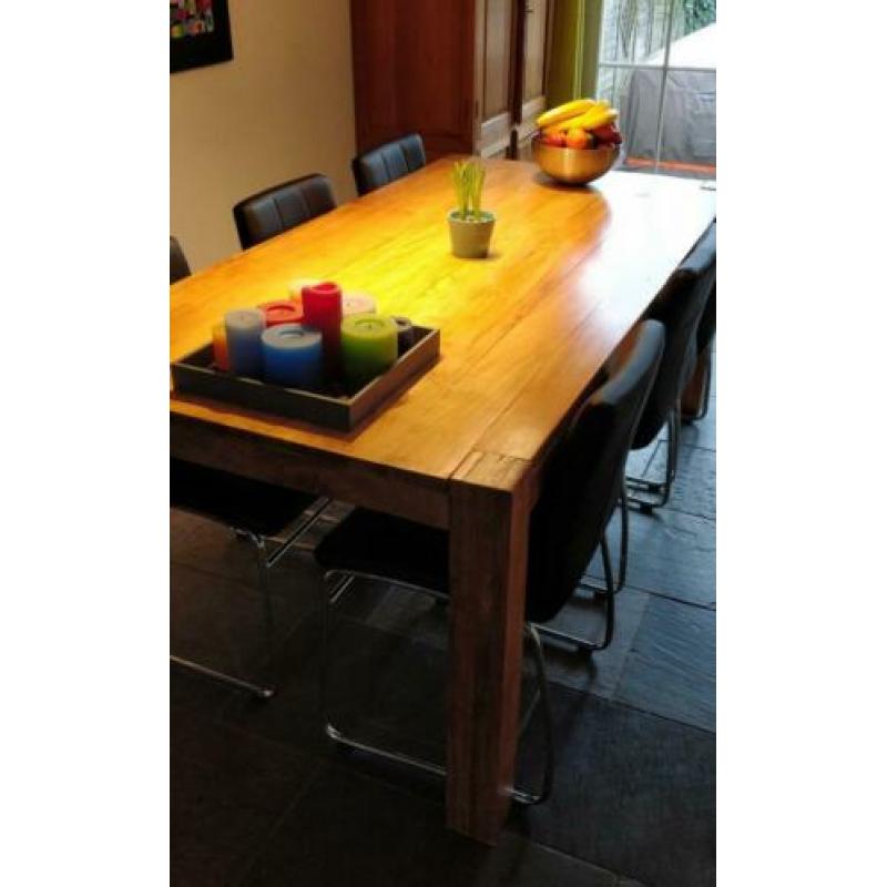 Eettafel teak hout 2x1 meter
