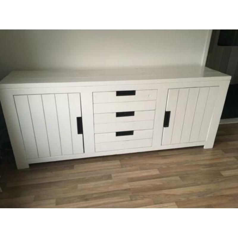 Dressoir hout wit, stoer en landelijk 200x80x45