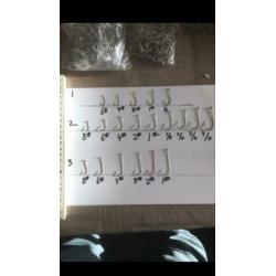 Langsteel haken paling haken 50 stuks €3,75 maat t/m 10#- 1#