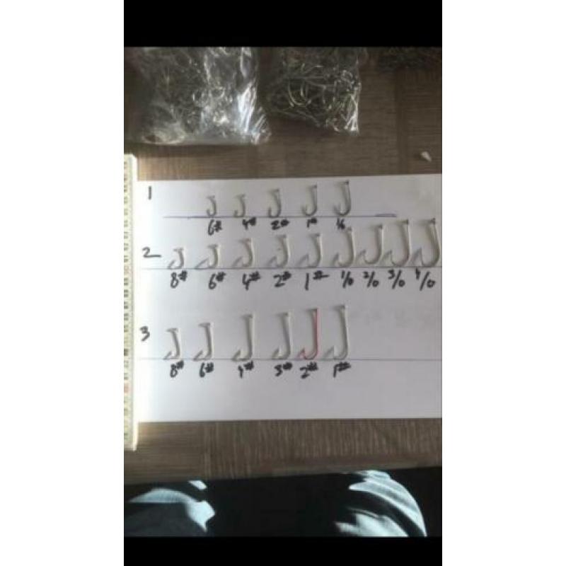Langsteel haken paling haken 50 stuks €3,75 maat t/m 10#- 1#