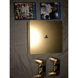 Gold Playstation 4, 2 controles, 2 spellen