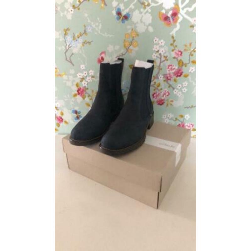 Clarks Dames Chelsea Boots Maat 39,5 Blauw